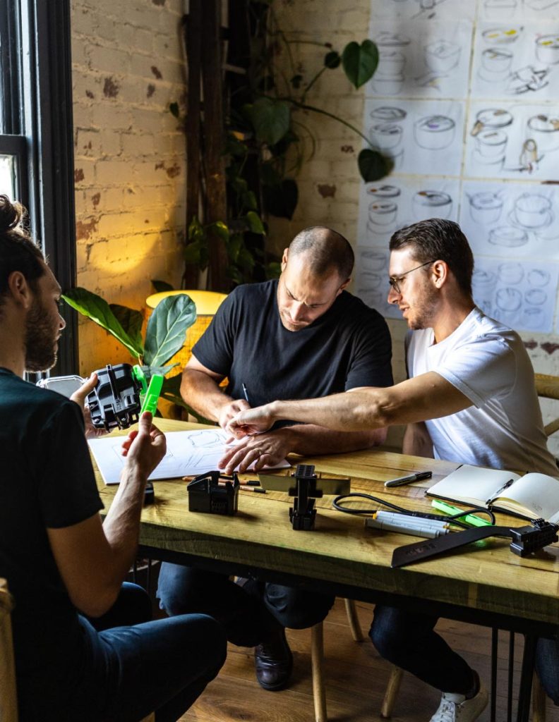 The Paraform team gets to work designing with good, old-fashioned pencils and paper.